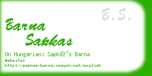 barna sapkas business card